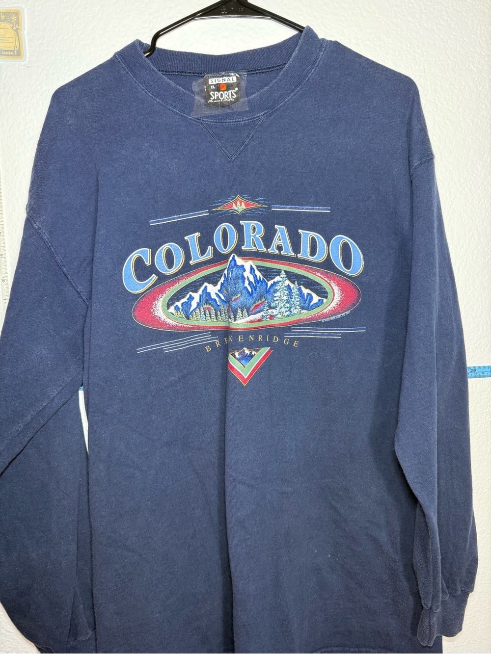 Men's Navy Colorado Graphic Crewneck shirt long sleeve